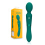 Massaggiatore vibrante double Wand in silicone ricaricabile stimolatore vaginale clitoride