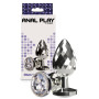 Plug mini dilatatore stimolatore anale in metallo con pietra Diamond