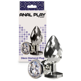 Plug anale stimolatore anale in metallo con pietra Diamond Disco medium