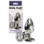 Plug anale stimolatore anale large realistico in metallo con pietra