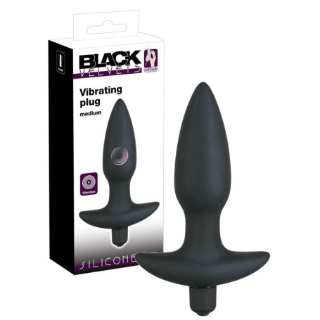 Plug anale vibrante stimolatore anale in silicone morbido medium black per coppie