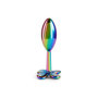 Plug anale fallo dilatatore liscio con fiore sex toys metallo