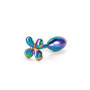 Plug anale fallo dilatatore liscio con fiore sex toys metallo