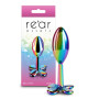 Plug anale fallo dilatatore liscio con fiore sex toys metallo