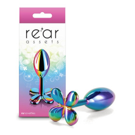 Plug anale fallo dilatatore liscio con fiore sex toys metallo