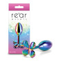 Plug anale fallo dilatatore liscio con fiore sex toys metallo