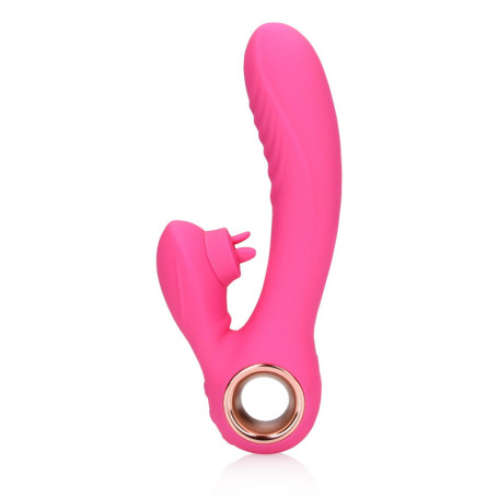 Vibratore scaldante esuberante rosa con stimolatore clitoride