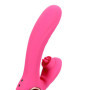Vibratore scaldante esuberante rosa con stimolatore clitoride