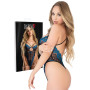 Body donna in pizzo a vita alta bodysuit con perizoma trasparente sexy