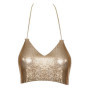 Completo intimo crop top metal gold abbigliamento sexy donna