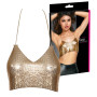 Completo intimo crop top metal gold abbigliamento sexy donna