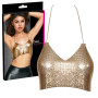Completo intimo crop top metal gold abbigliamento sexy donna