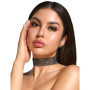 Collana choker con strass accessorio erotico collarino per donna sensuale
