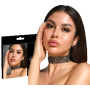 Collana choker con strass accessorio erotico collarino per donna sensuale