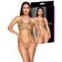 Completo intimo donna 2 pz lingerie erotica in metallo con strass gold regolabile