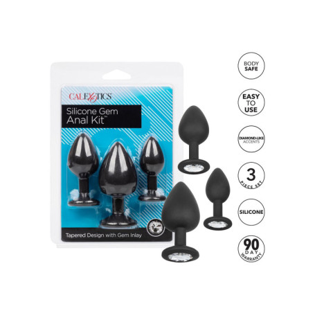 Kit 3 Plug Anali con gemme In Silicone