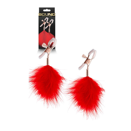 Pinze per Capezzoli Con Piume Rosse