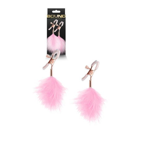 Pinze per Capezzoli Con Piume Rosa