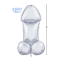 Palloncino glitterato per feste a forma di pene silver Mylar Balloon