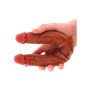 Dildo doppio realistico in silicone morbido foreskin stimolatore anale vaginale 35 cm