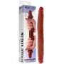 Dildo doppio realistico in silicone morbido foreskin stimolatore anale vaginale 35 cm