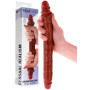 Dildo doppio realistico in silicone morbido foreskin stimolatore anale vaginale 35 cm