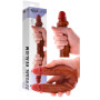 Dildo doppio realistico in silicone morbido foreskin stimolatore anale vaginale 35 cm