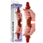 Dildo doppio realistico in silicone morbido foreskin stimolatore anale vaginale 35 cm