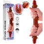 Dildo doppio realistico in silicone morbido foreskin stimolatore anale vaginale 35 cm