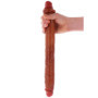 Fallo realistico doppio real skin in silicone morbido 46 cm stimolatore anale vaginale double dong