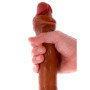 Fallo realistico doppio real skin in silicone morbido 46 cm stimolatore anale vaginale double dong
