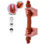 Fallo realistico doppio real skin in silicone morbido 46 cm stimolatore anale vaginale double dong
