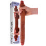 Fallo realistico doppio real skin in silicone morbido 46 cm stimolatore anale vaginale double dong