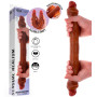 Fallo realistico doppio real skin in silicone morbido 46 cm stimolatore anale vaginale double dong