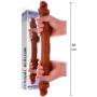 Fallo realistico doppio real skin in silicone morbido 46 cm stimolatore anale vaginale double dong