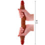 Fallo realistico doppio in silicone morbido real skin per coppie stimolatore vaginale anale 40 cm