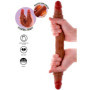 Fallo realistico doppio in silicone morbido real skin per coppie stimolatore vaginale anale 40 cm