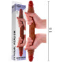 Fallo realistico doppio in silicone morbido real skin per coppie stimolatore vaginale anale 40 cm