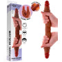 Fallo realistico doppio in silicone morbido real skin per coppie stimolatore vaginale anale 40 cm
