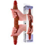 Fallo realistico doppio in silicone morbido real skin per coppie stimolatore vaginale anale 40 cm