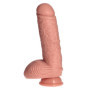 Fallo realistico XXL pene morbido big con testicoli e ventosa 22,5 cm