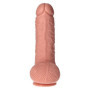 Fallo realistico XXL pene morbido big con testicoli e ventosa 22,5 cm