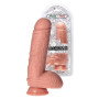 Fallo realistico XXL pene morbido big con testicoli e ventosa 22,5 cm
