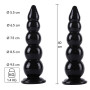Buttplug Balls XXXL fallo gigante liscio dilatatore anale 40 cm black