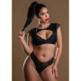 Set erotico reggiseno e perizoma in pizzo intimo sexy wetlook 2 pz