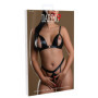 Set erotico con reggiseno e perizoma aperto con catena effetto wetlook intimo donna
