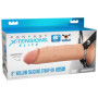 Fallo realistico cavo indossabile in silicone flessibile strap-on dildo vaginale anale 8"