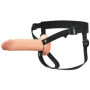 Fallo realistico cavo indossabile in silicone flessibile strap-on dildo vaginale anale 8"