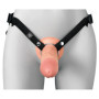 Fallo realistico cavo indossabile in silicone flessibile strap-on dildo vaginale anale 8"