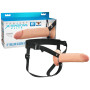 Fallo realistico cavo indossabile in silicone flessibile strap-on dildo vaginale anale 8"